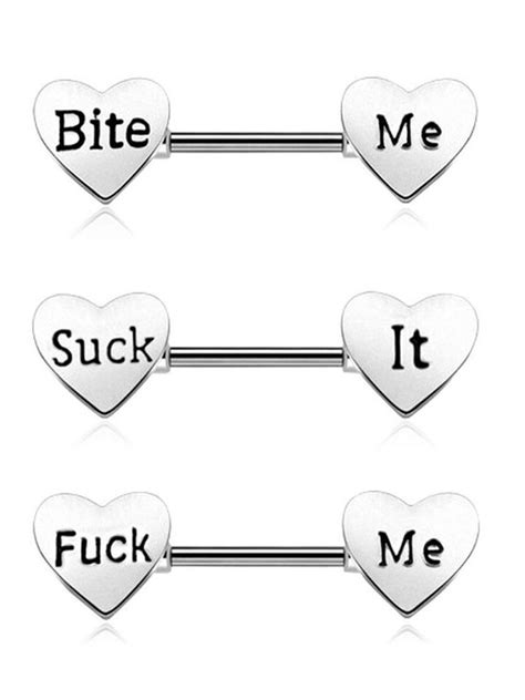 2 Stück Neu Suck Licking Cum Letter Hearts Nippelring Shields Piercing E Ebay