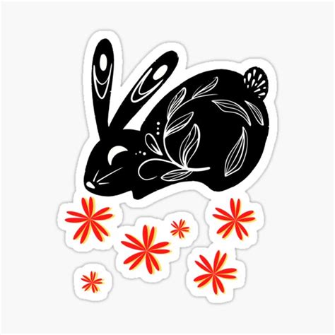 Stop And Smell The Flowers Bunny Sticker By Tjwdraws Redbubble