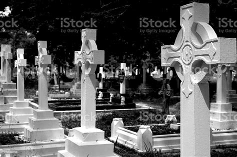 Cemetery In Black And White Stock Photo Download Image Now Black