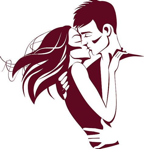 Couples Kissing And Hugging Drawings Clip Art Vector Images