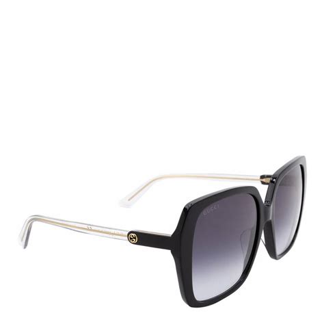 women s black clear gucci sunglasses 56mm brandalley