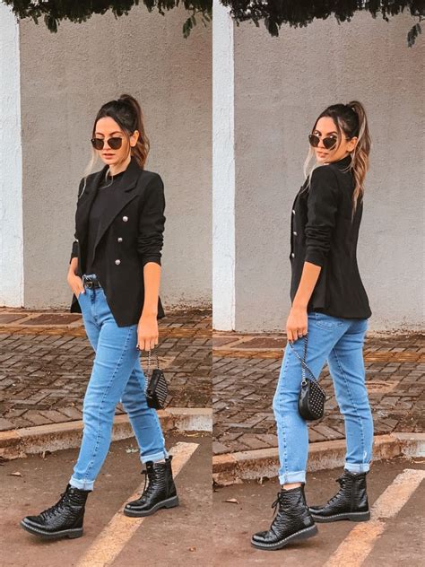 Look Com Blazer Preto Casual Chic Outfit Casual Work Outfits