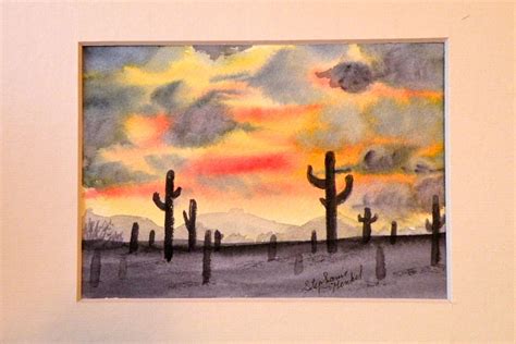 How To Paint A Watercolor Desert Sunset Beginning Watercolor