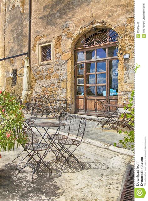Sidewalk Cafe In Historic Center Of Medieval Town Pitigliano It