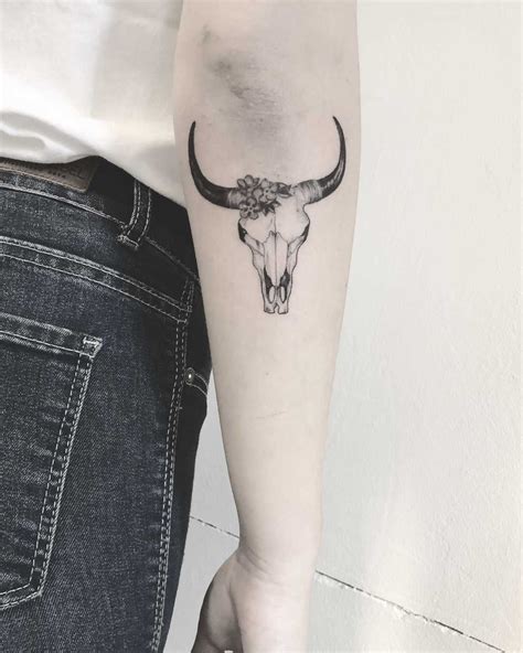 Bull Skull Tattoo By Annelie Fransson Inked On The Right Forearm Bull