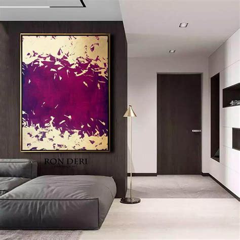 Energy Purple And Gold Leaf Abstract Painting Original