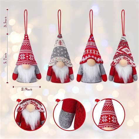Holiday Gnome Lighted Ornaments Set Of Christmas Tree Gnome Etsy Uk