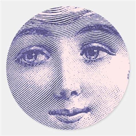 Vintage Engraving Of A Beautiful Womans Face Classic Round Sticker Zazzle
