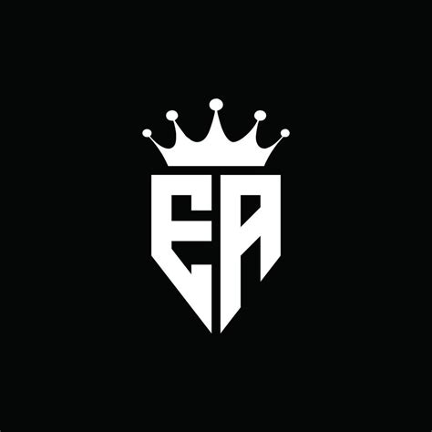 EA Logo Monogram Emblem Style With Crown Shape Design Template 4235515