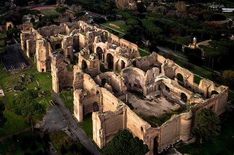 The Remains Of The Baths Of Caracalla The Bath Complex Covered Approximately Hectares Ac