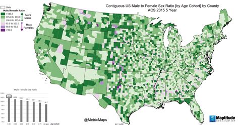 Male To Female Sex Ratio By U S County Vivid Maps