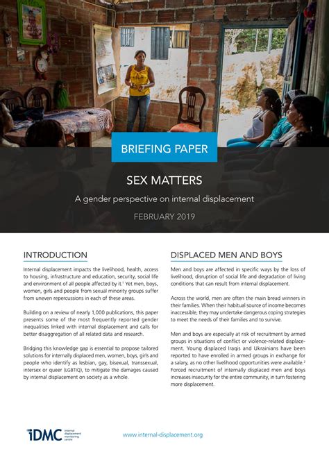 Sex Matters A Gender Perspective On Internal Displacement Idmc