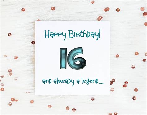 Funny 16th Birthday Card For Him 16 And A Legend Birthday Etsy