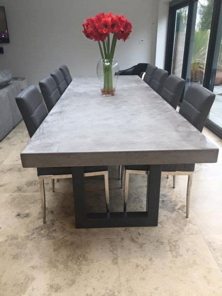 Browse a large selection of contemporary kitchen and dining room tables, including wood, metal, plastic and glass dining table ideas in round, oval and rectangular designs. 3 Metre Polished Concrete Dining Table | Dinning table ...
