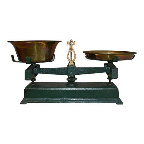Cast Iron Balance Scale With Brass Pans Ski Country Antiques And Home