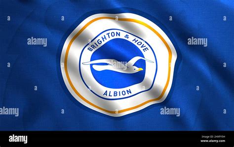 Seamless Loop Wavy Motion Of A Blue Football Club Flag With A White