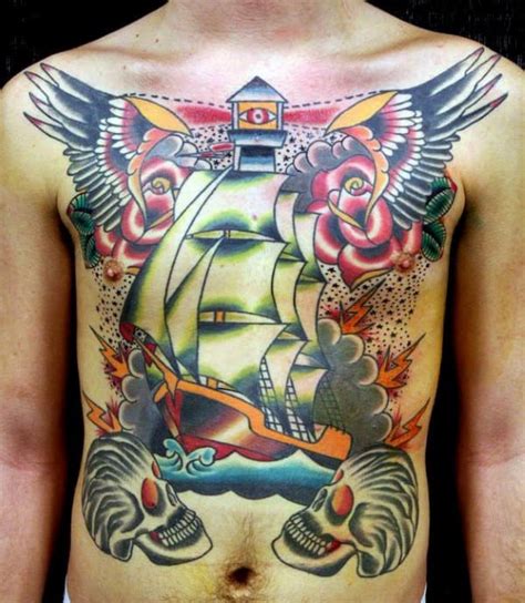 60 Traditional Ship Tattoo Designs For Men Nautical Ink