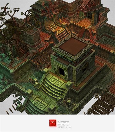 Low Poly Mayan Temple Starter Set Mayan Architecture Aztec Temple