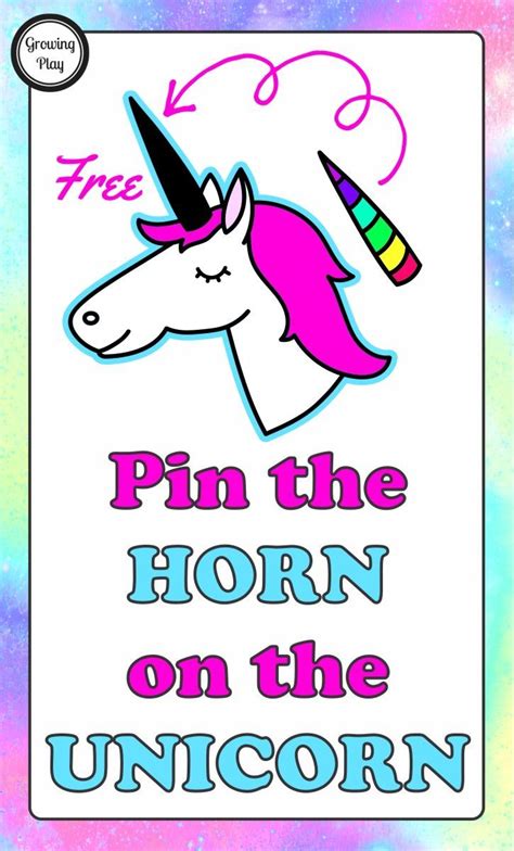 Pin The Horn On The Unicorn Growing Play Pin The Horn On The