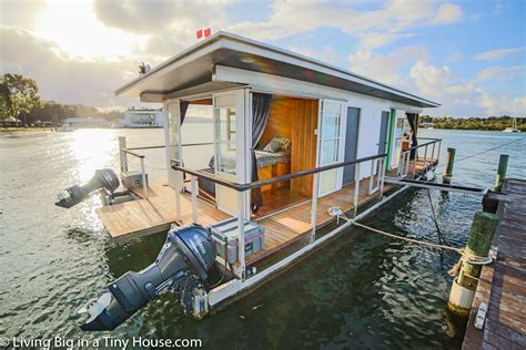 Life On The Water In A Tiny House Boat Water House Boat House