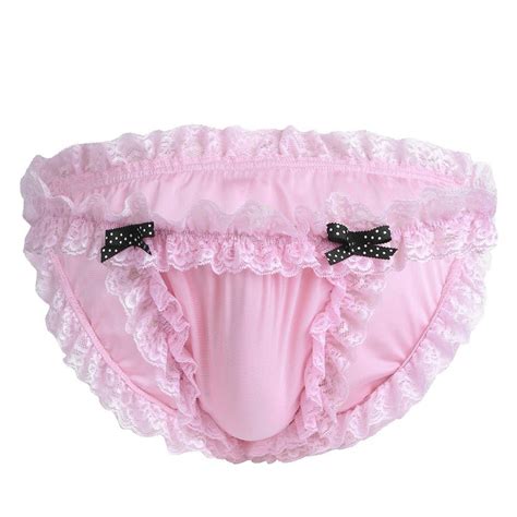 Men Sissy Panties Ruffled Lace Trim Briefs Pouch Underwear Low Rise Short Pants In Briefs From