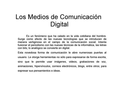 ¿qué Son Los Medios De Comunicación Digitales