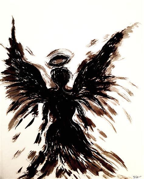 Shadow Angel Drawing By Abstract Angel Artist Stephen K Pixels