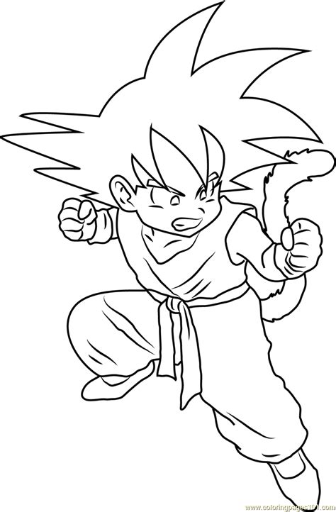 Coloring Goku Pages Super Dragon Ball Saiyan Para Colorear Dibujo