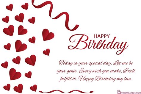 Romantic Love Birthday Wishes Card For Lover Online In 2020 Romantic