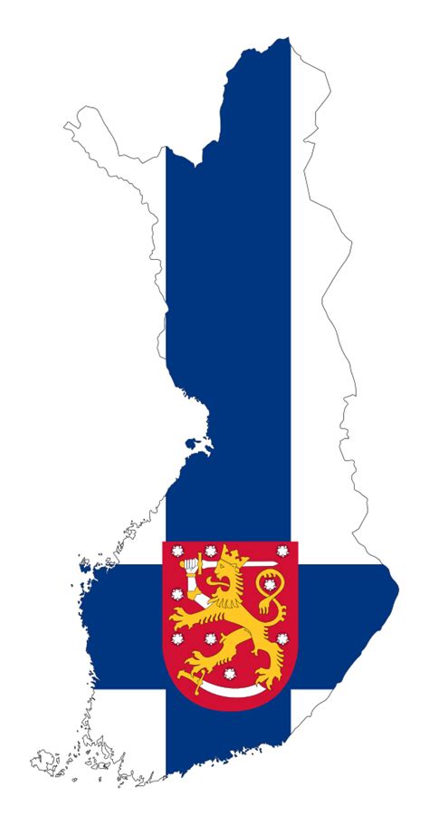Del gran ducat de finlàndia (ca); OnlineLabels Clip Art - Finland Map Flag With Stroke And ...