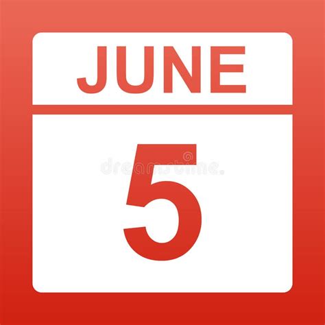 June 5 White Calendar On A Colored Background Day On The Calendar