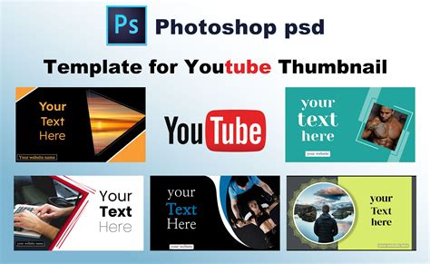 Youtube Thumbnail Photoshop Template Psd Etsy