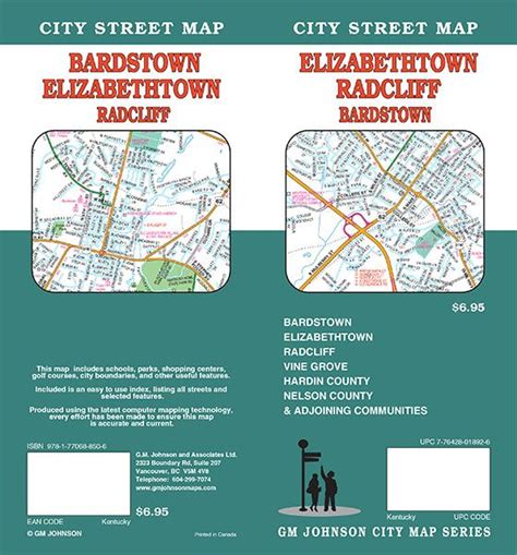 Elizabethtown Bardstown Radcliff Kentucky Street Map Gm Johnson Maps