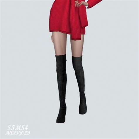 Sims4 Marigold Thigh High Boots • Sims 4 Downloads