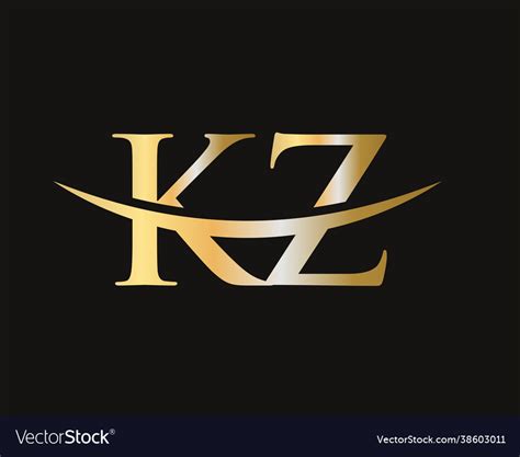letter kz logo design for business and company vector image
