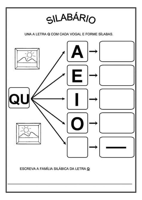 Família Silábica Do Q Qua Que Qui Quo Atividades E Exercícios Com A