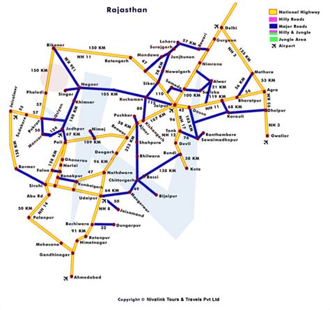 Tourist Map Of Rajasthan For Travel Packages