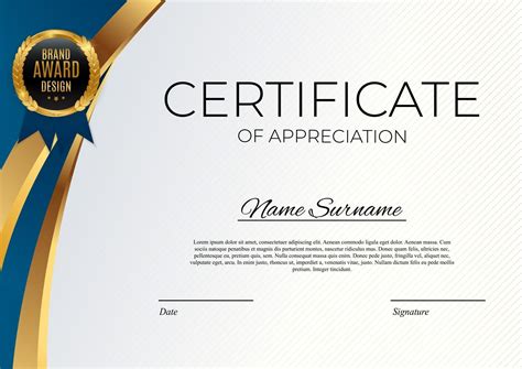 Modern Certificate Of Appreciation Template On Abstract Background My Xxx Hot Girl