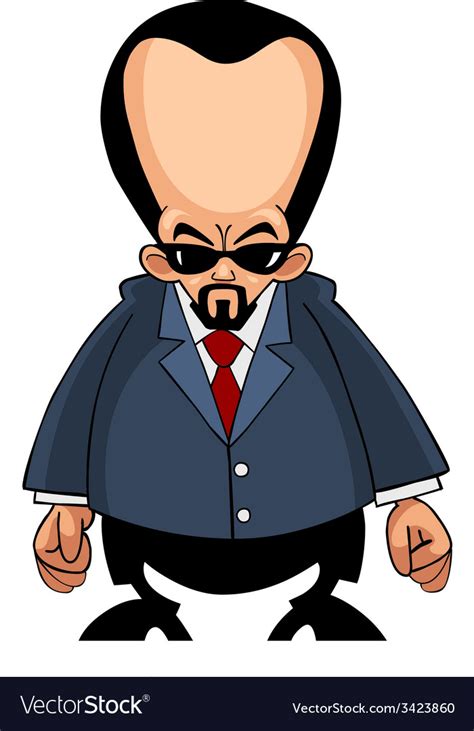 Cartoon Man With A Big Head In A Suit Royalty Free Vector