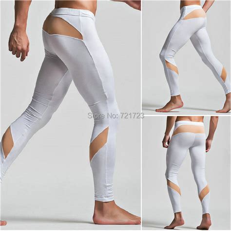 2015 New White Style Mens Sexy Sport Tight Fitting Yoga Pants At Home