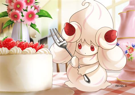 yukari yukari21653710 alcremie alcremie strawberry sweet alcremie vanilla cream