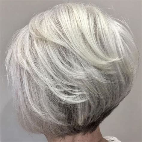 Bobs are popular shorts haircuts for women with gray hair, and here's another great example! 50 Best Short Hairstyles and Haircuts for Women over 60