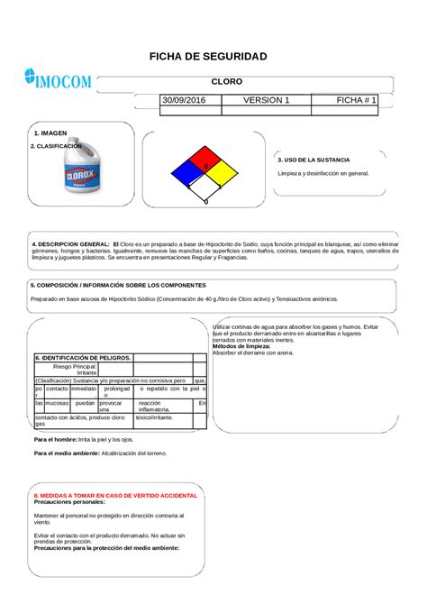 Fichas Técnicas De Seguridad Docsity