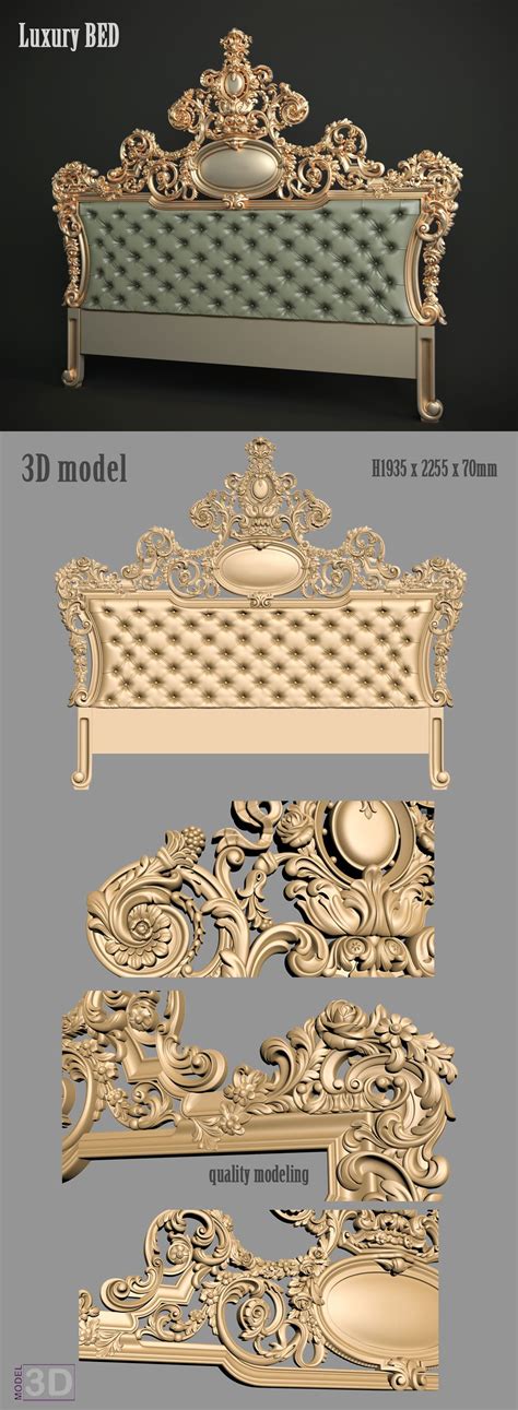 A1145 Luxury Bed 3d Model For Cnc Routercnc King Furniture