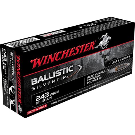 Winchester 243 Win 55 Grain Ballistic Silvertip 20 Rd
