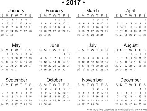Free Printable Calendars 2017