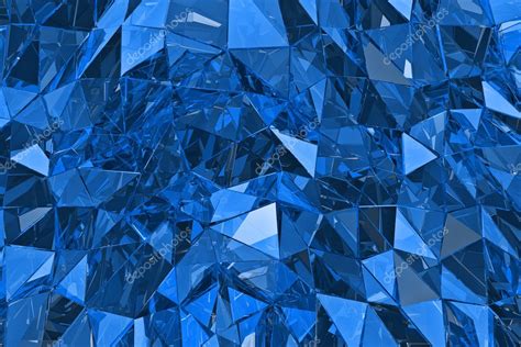 Abstract Glass Background 3d Render Polygonal Surface Blue Glass