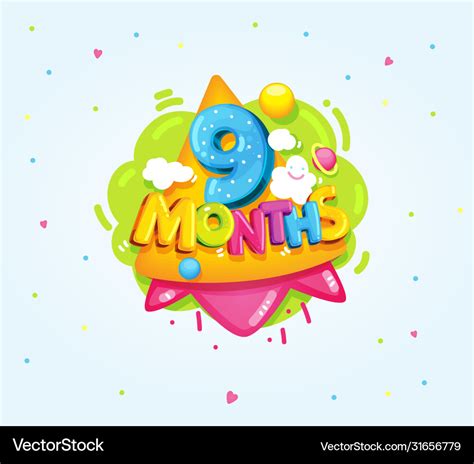9 Months Baby Royalty Free Vector Image Vectorstock