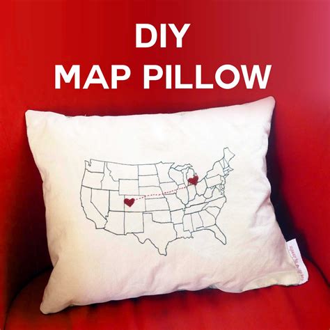 So, when you lie down at night, you'll know your lover is in bed if your pillow has turned on. DIY Map Pillow with State-to-State Hearts | Rainbow card ...
