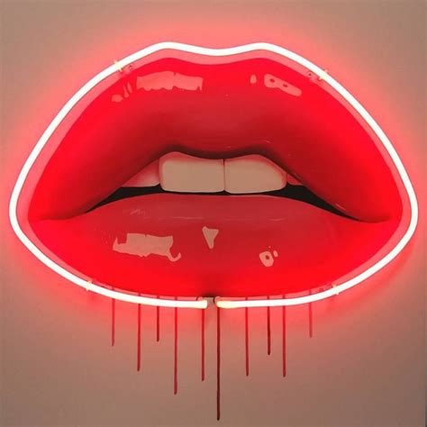 Neon Lips Project By Uk Based Artist Sara Pope Diabolical Rabbit
